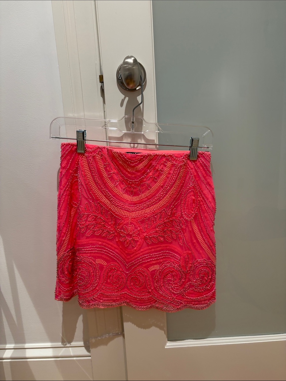 Endless Rose Hot Pink Beaded Mini Skirt